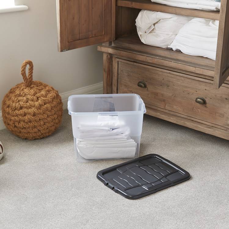 Strata Curve 24L clear plastic storage boxes set, imported from the UK