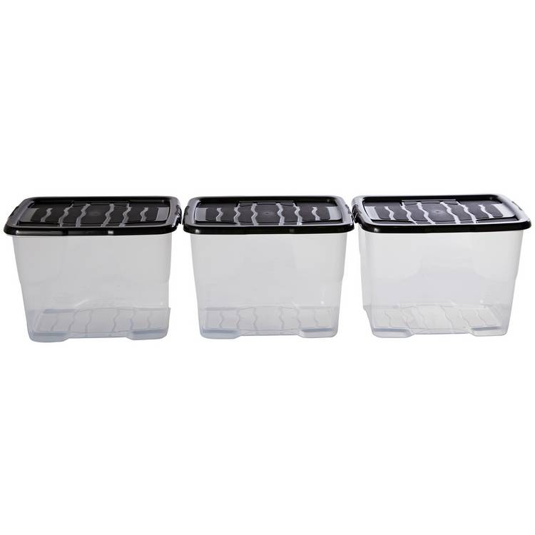 Strata Curve 24L clear plastic storage boxes set, imported from the UK