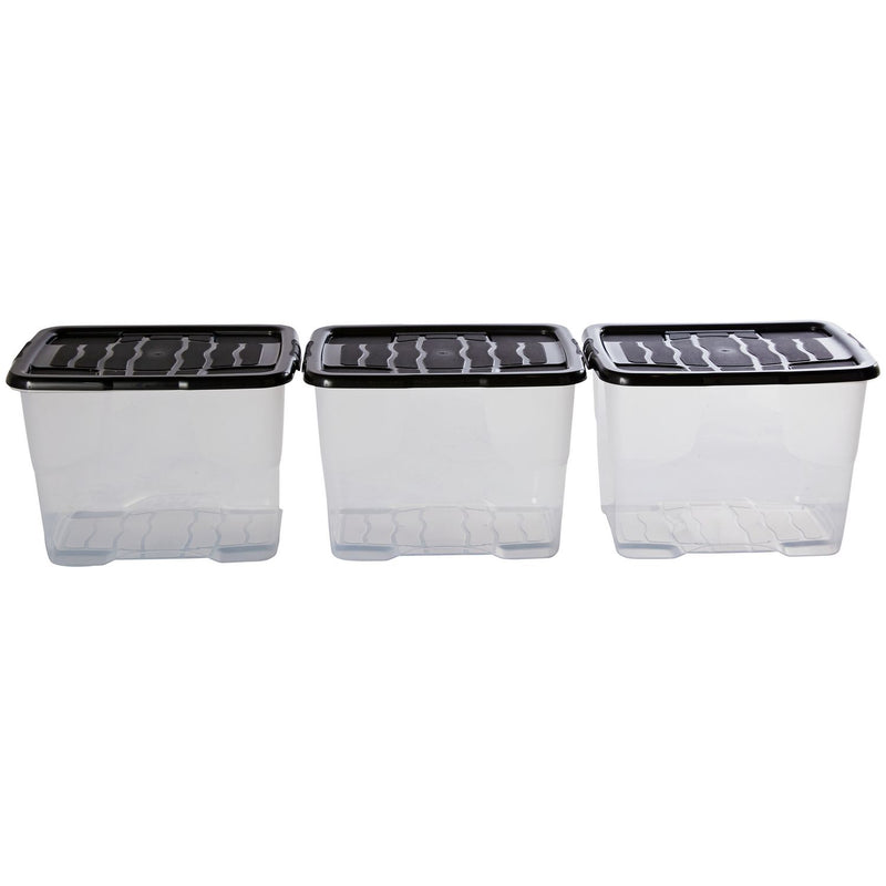 Strata Curve 24L clear plastic storage boxes set, imported from the UK
