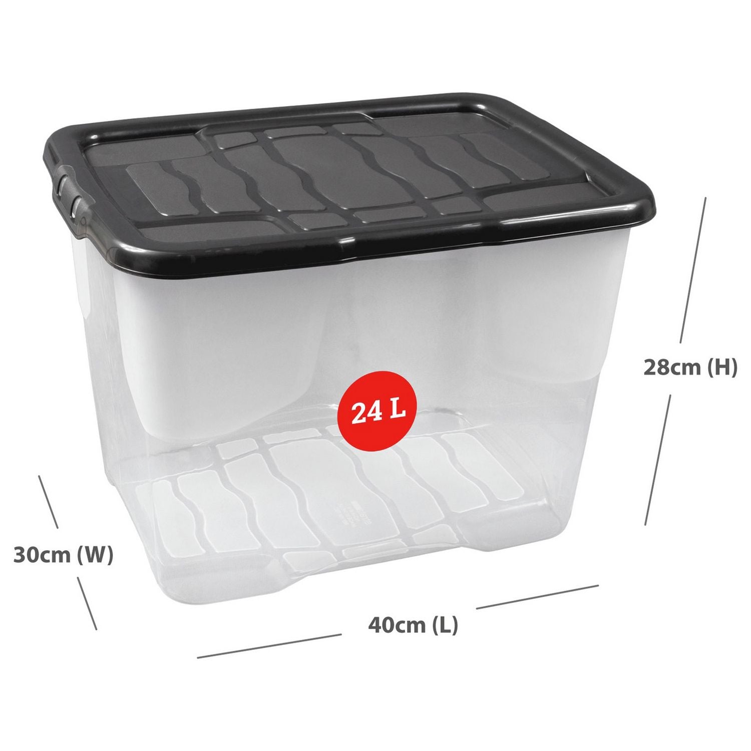 Strata Curve 24L clear plastic storage boxes set, imported from the UK