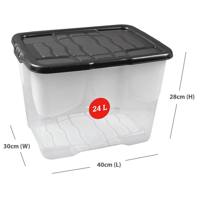 Strata Curve 24L clear plastic storage boxes set, imported from the UK