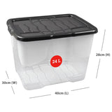 Strata Curve 24L clear plastic storage boxes set, imported from the UK