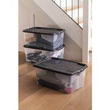 Strata plastic storage boxes 42L clear set of 3 (British brand)