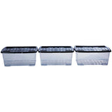 Strata plastic storage boxes 42L clear set of 3 (British brand)