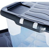 Strata plastic storage boxes 42L clear set of 3 (British brand)