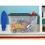 Strata Curve 100L clear plastic storage box with lid, imported from the UK