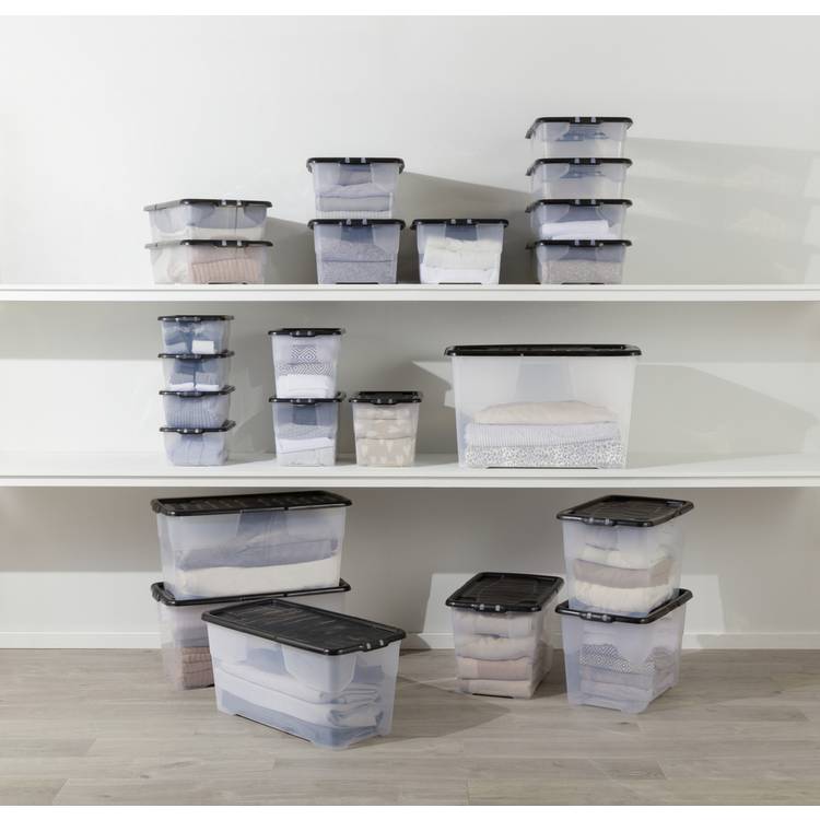 Strata clear plastic storage boxes 10L pack (British brand)