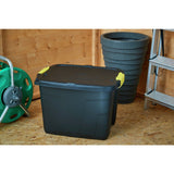 Strata 42L heavy duty plastic storage box black (British brand)