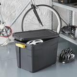 Strata 60L heavy duty plastic storage box black, UK version