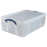 Really Useful clear plastic storage box 50L, imported from the UK