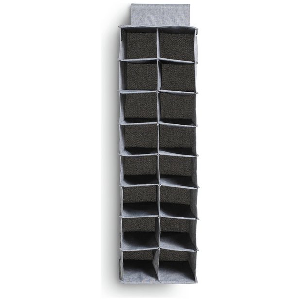 Argos Home grey hanging shoe storage 16 cubes - British product