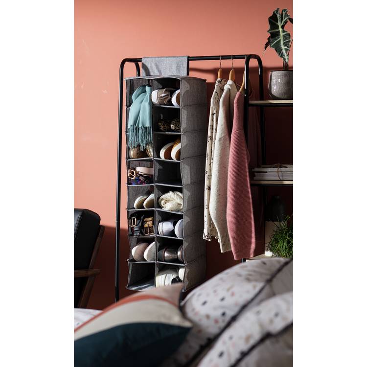 Argos Home grey hanging shoe storage 16 cubes - British product