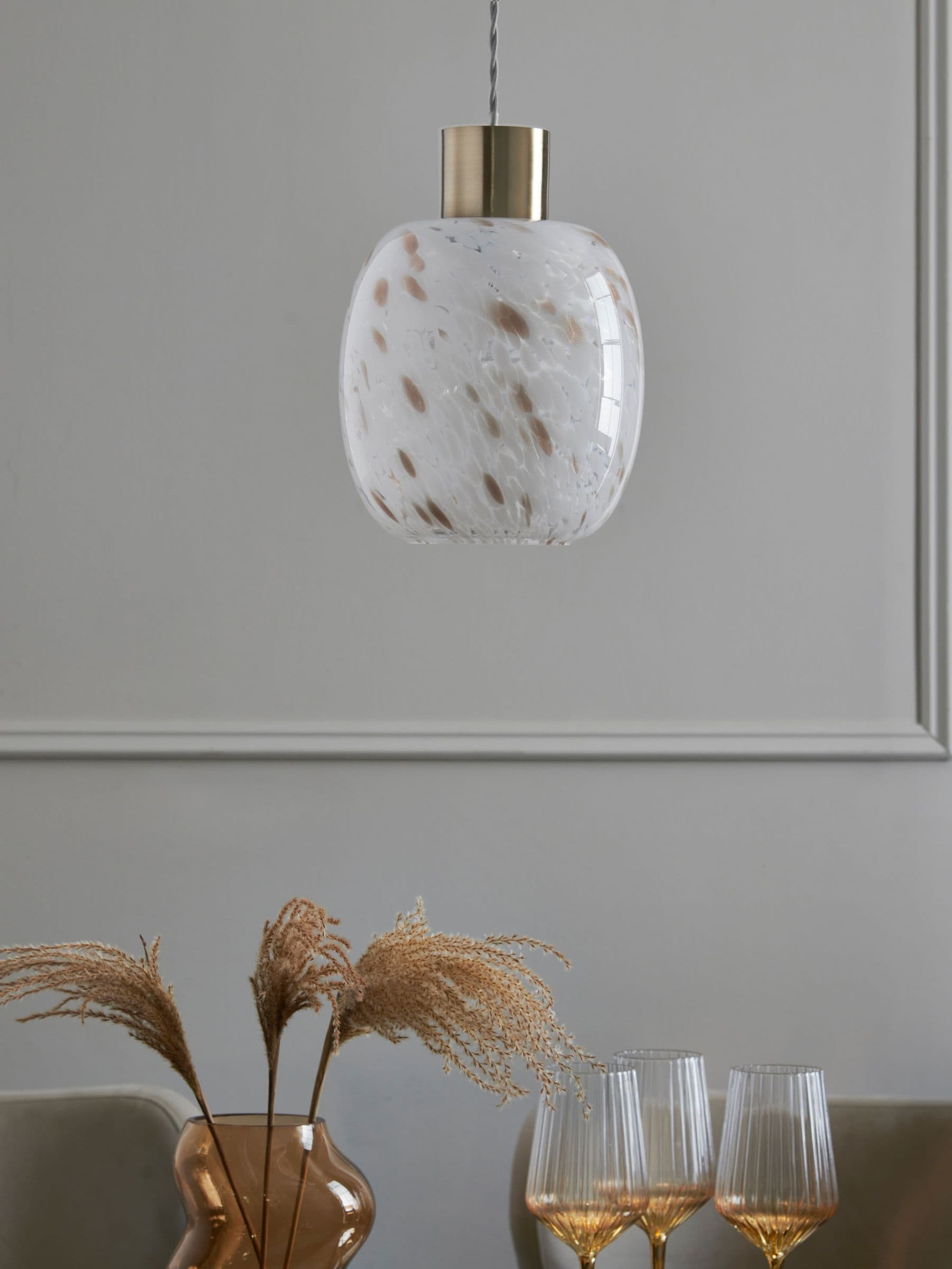 Brass confetti glass ceiling light shade, UK version