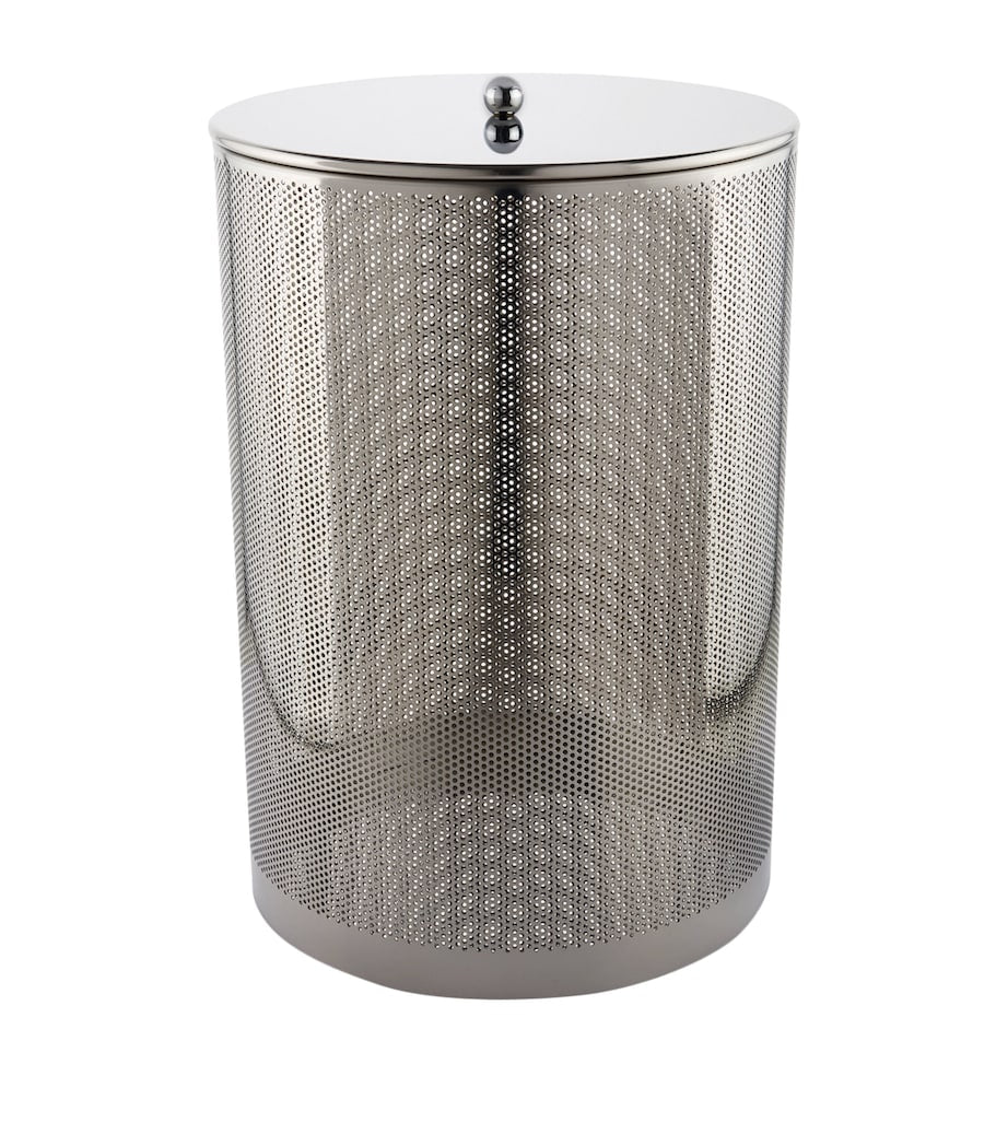 Zodiac round laundry basket with chrome mesh finish, UK version