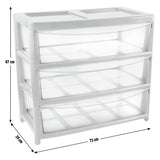 Argos Home plastic drawers extra wide gloss white 3 drawer (British brand)