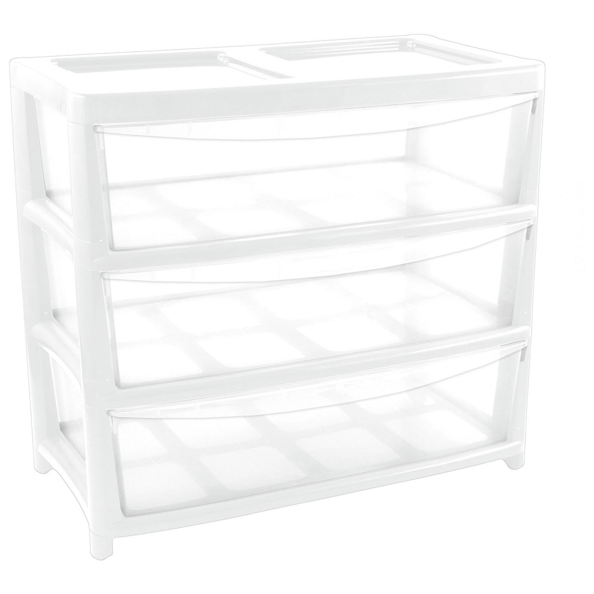 Argos Home plastic drawers extra wide gloss white 3 drawer (British brand)