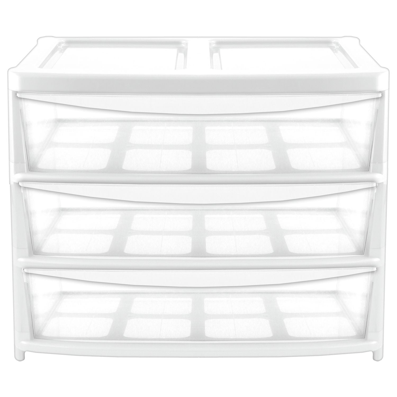 Argos Home plastic drawers extra wide gloss white 3 drawer (British brand)