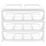 Argos Home plastic drawers extra wide gloss white 3 drawer (British brand)