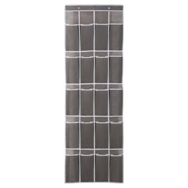 Argos Home overdoor shoe storage grey white 20 pockets, imported from the UK