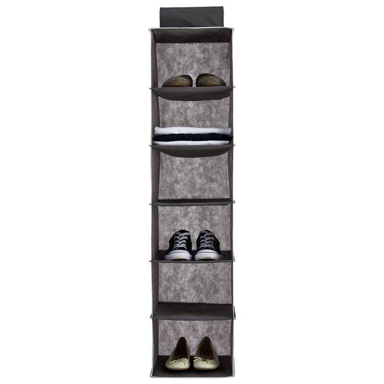 Argos Home hanging storage 6 shelf grey and white - British product