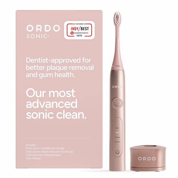Ordo Sonic+ pink electric toothbrush (British brand)