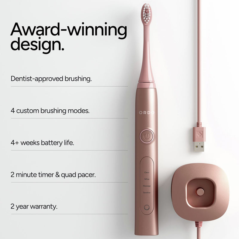 Ordo Sonic+ pink electric toothbrush (British brand)