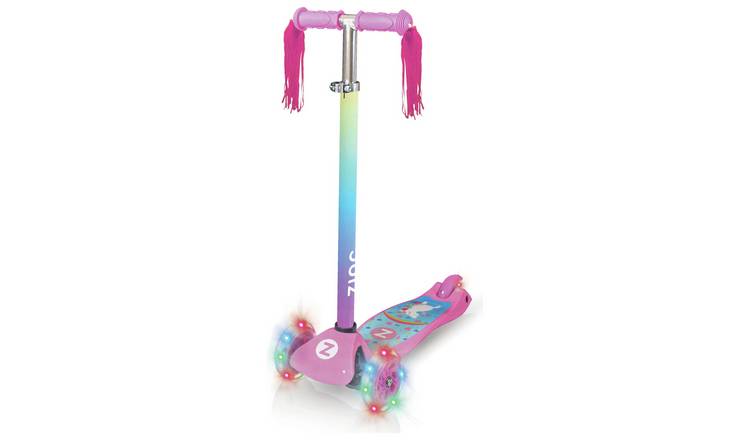 Zinc Safari Unicorn Light Up 3 Wheel Scooter GOODS Argos