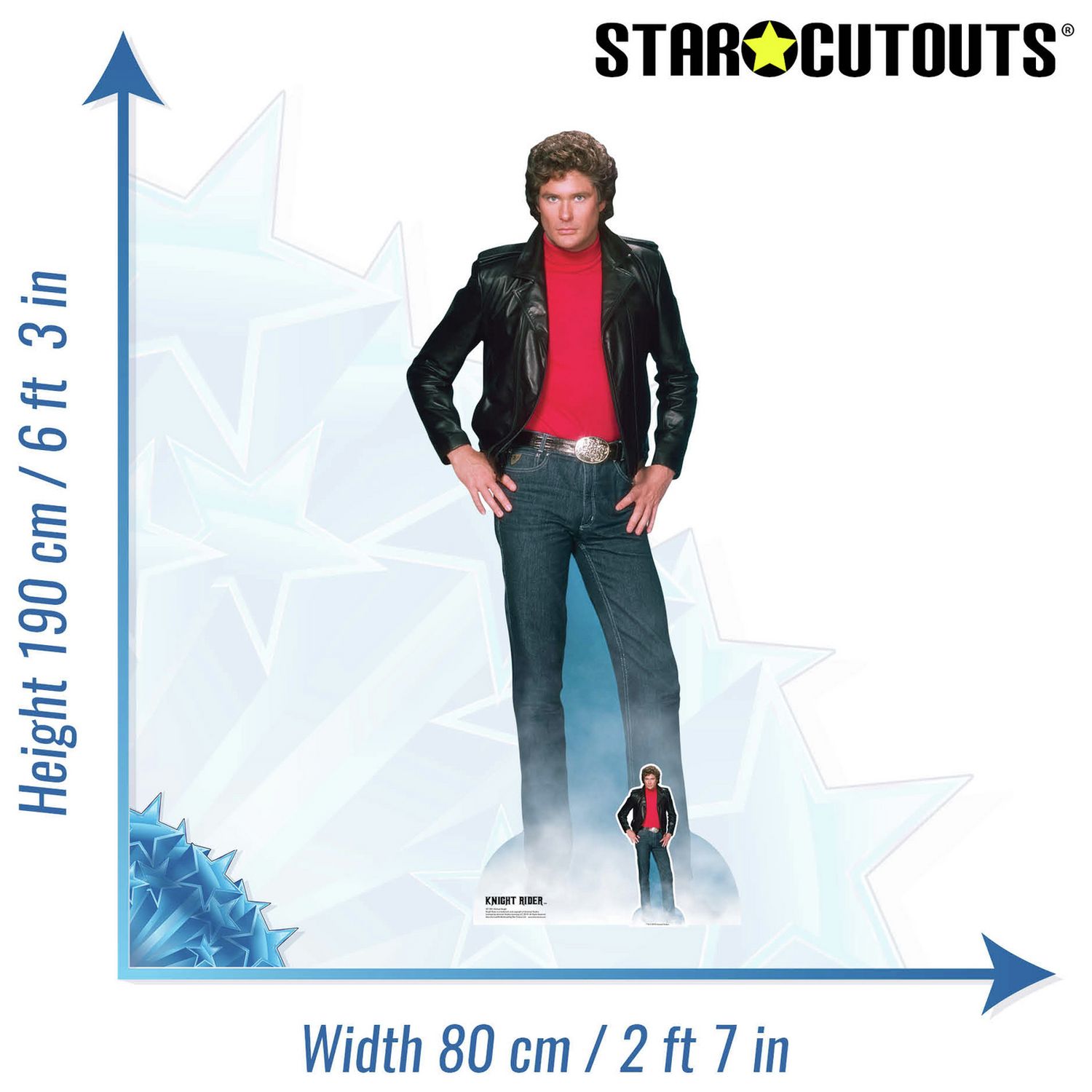 Knight Rider David Hasselhoff cardboard cutout life-size 190cm, UK version