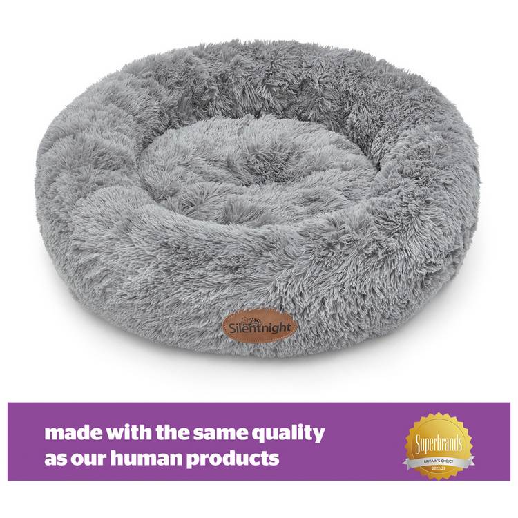 Silentnight donut dog bed grey medium, imported from the UK
