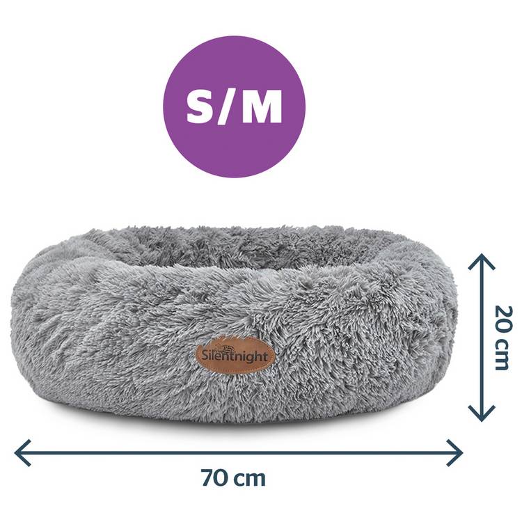 Silentnight donut dog bed grey medium, imported from the UK