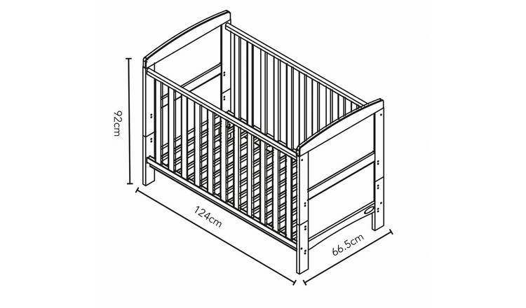 Obaby Grace Mini Cot Bed - Warm Grey