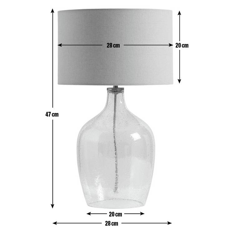 Argos Home glass table lamp clear cream, imported from the UK