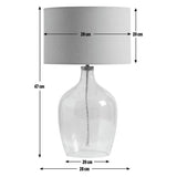 Argos Home glass table lamp clear cream, imported from the UK