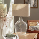 Argos Home glass table lamp clear cream, imported from the UK