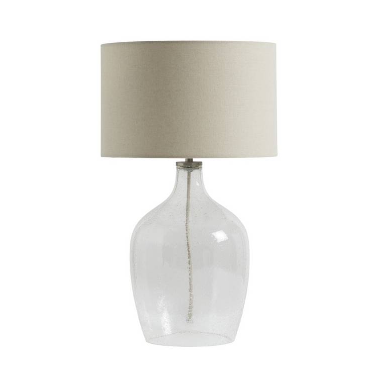 Argos Home glass table lamp clear cream, imported from the UK