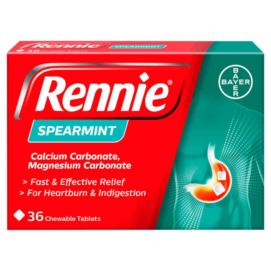 Rennie Spearmint Heartburn & Indigestion Relief Tablets