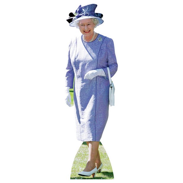 Star Cutouts life-size Queen Elizabeth 2 lilac cardboard cutout (British brand)