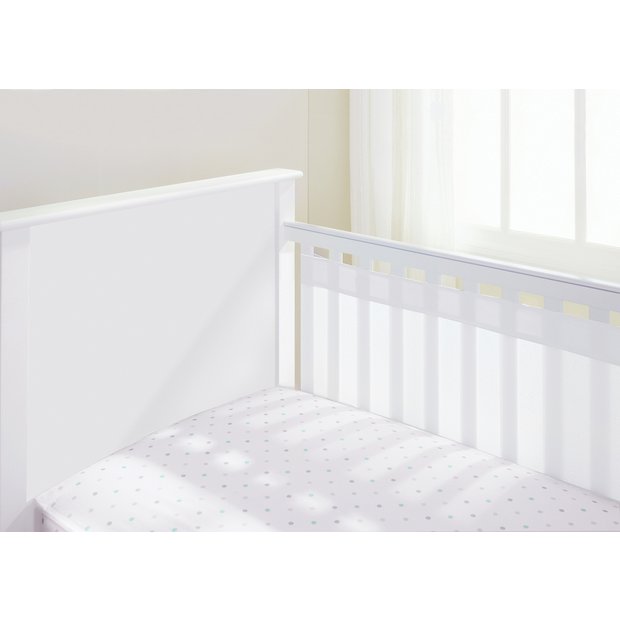 BreathableBaby 2 Sided Airflow cot liner white - British product