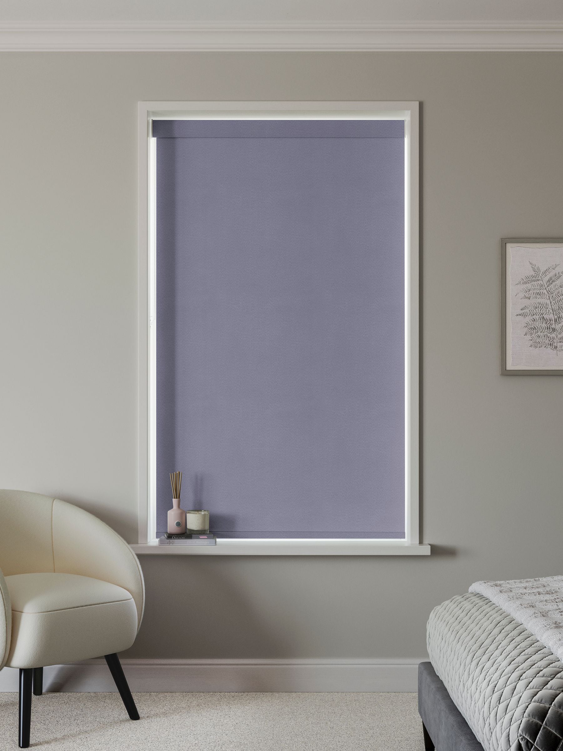 Next roller blind grape purple Idris made to measure - British product