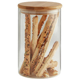 Argos Home round glass jar with bamboo lid 1 litre (British brand)