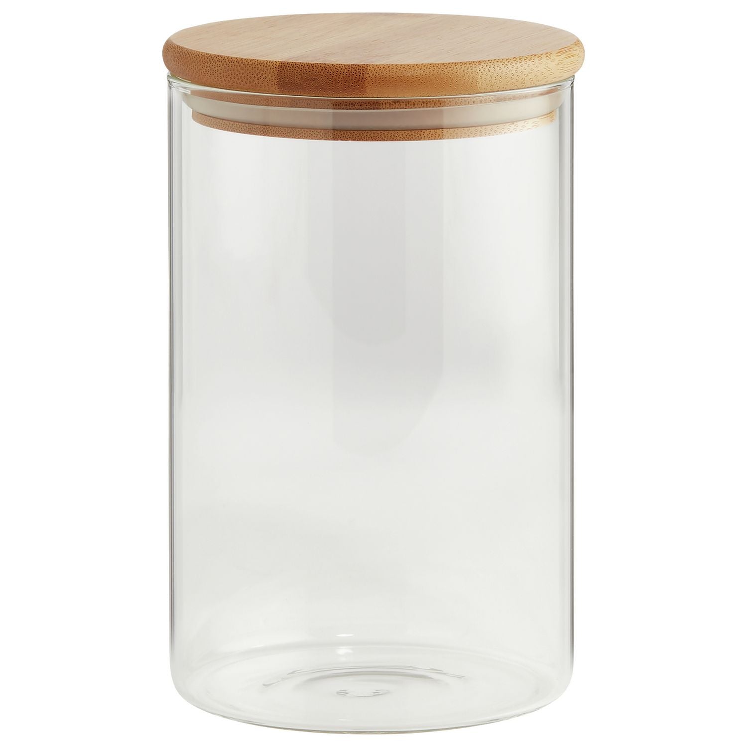 Argos Home round glass jar with bamboo lid 1 litre (British brand)