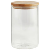 Argos Home round glass jar with bamboo lid 1 litre (British brand)