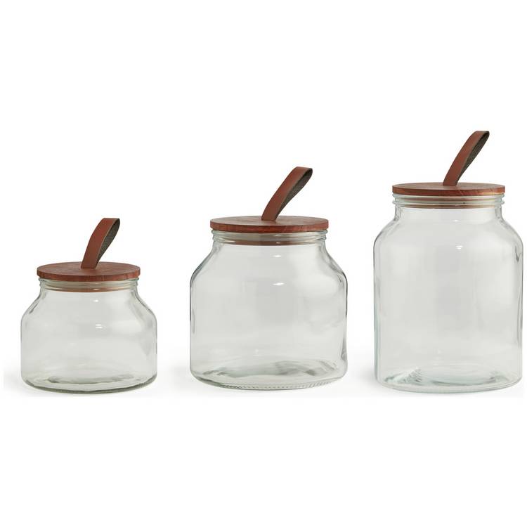 Habitat glass jar set three sizes (British brand)