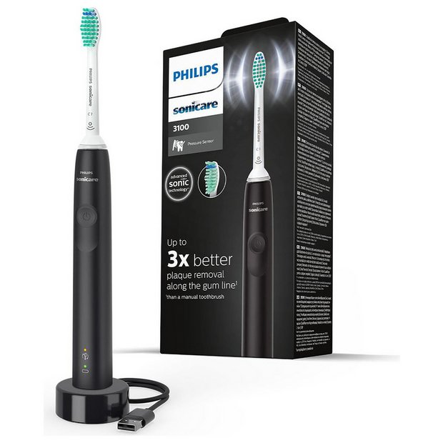Philips Sonicare 3100 electric toothbrush black, imported from the UK