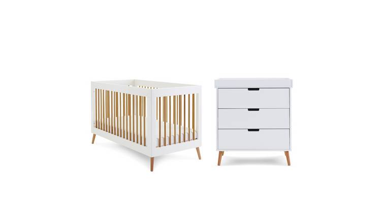 Obaby Maya 2 Pieces Cot Bed Nursery Set - White