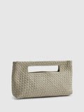 River Island cream woven leather clutch bag - British product