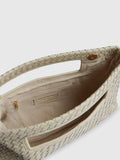 River Island cream woven leather clutch bag - British product