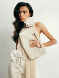 River Island cream woven leather clutch bag - British product