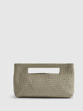 River Island cream woven leather clutch bag - British product