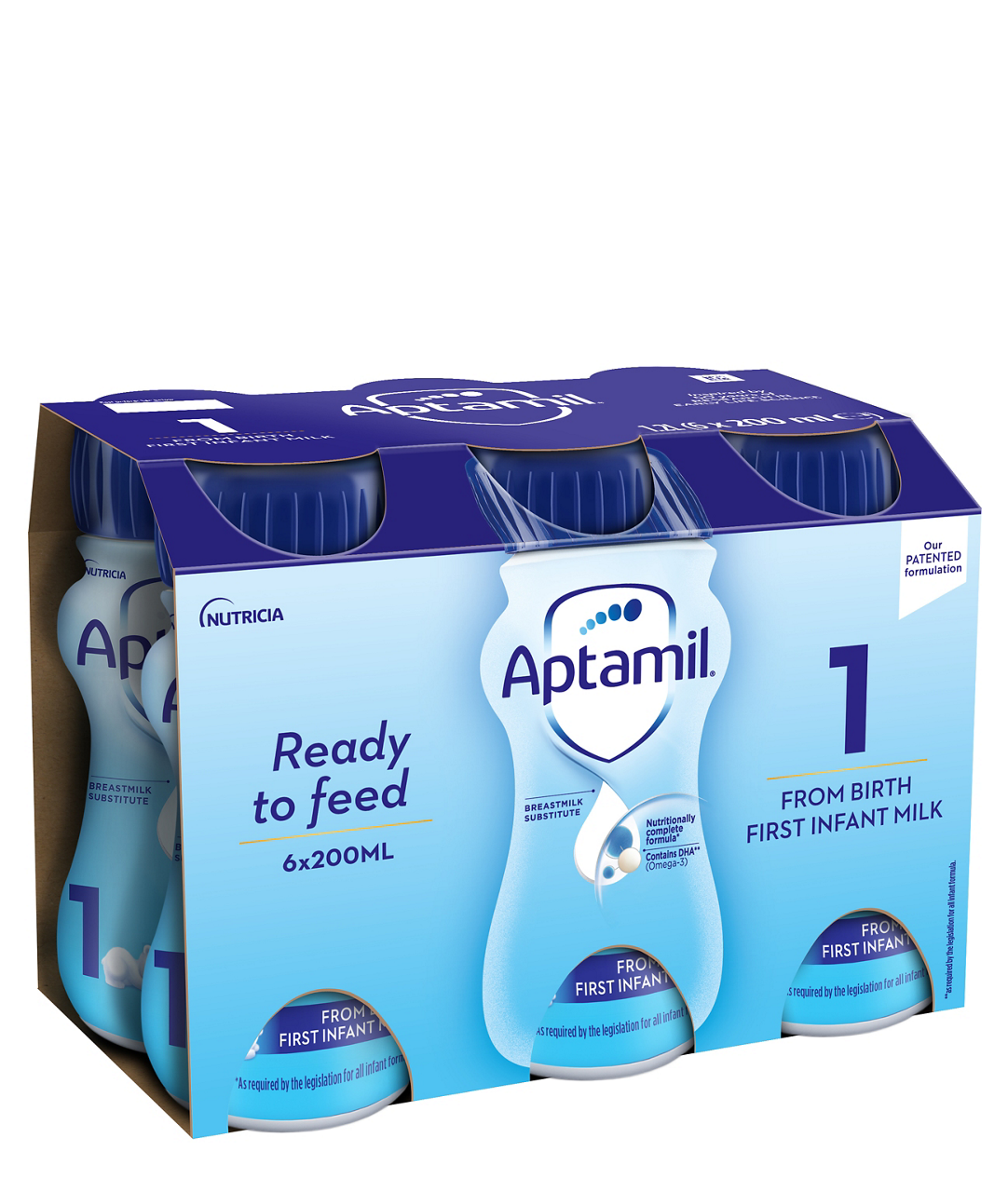 Aptamil first infant ready to feed milk 6x200ml - British product